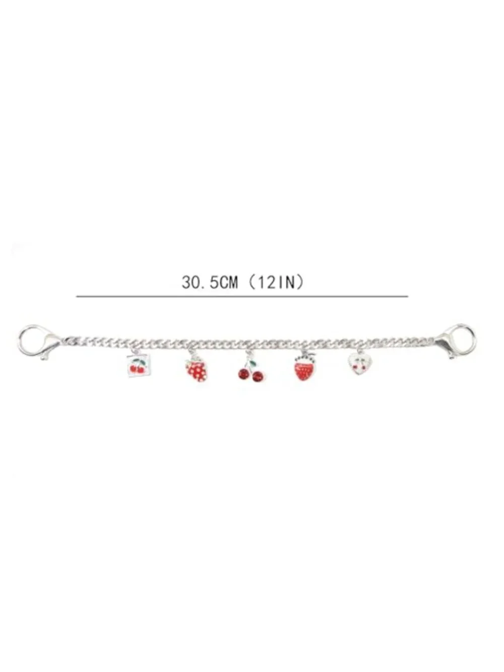 Cherry Charms Keychain for Purse Bag Charm Chain Accessory for Women (12in)